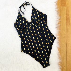 CupShe | Pineapple Print Halter One Piece Swimsuit